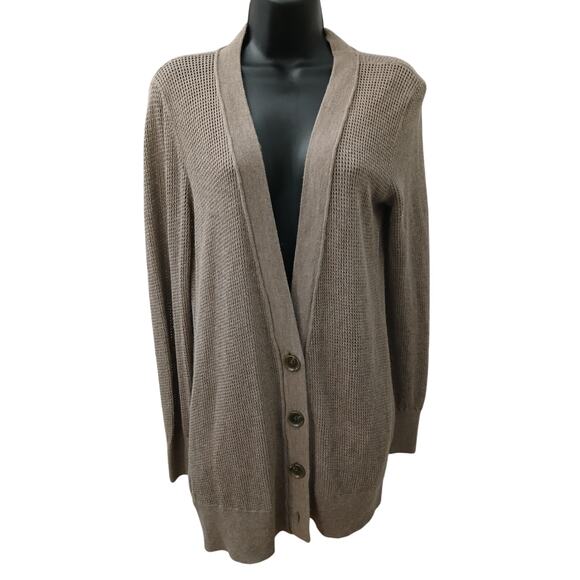 Relax Tommy Bahamas Sweaters - RELAX Tommy Bahamas Brown Cardigan Pockets Buttoned Front Long Sleeves M